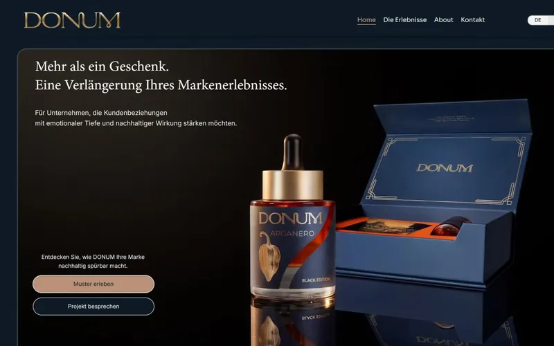 Website donumaustria.com auf einem Laptop
